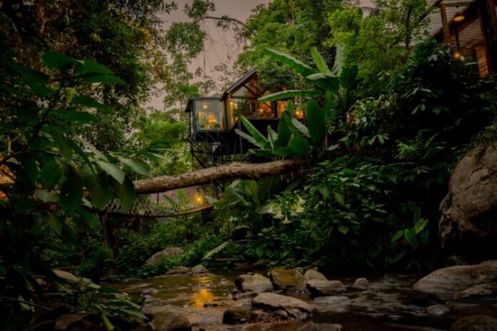 Wilderness House Above a Waterfal_m