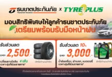 ธนชาตประกันภัย จับมือ TYREPLUS แจกสิทธิพิเศษดูแลรถลูกค้า ขับขี่อุ่นใจรับหน้าฝน
