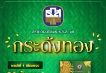 “ธ.ก.ส.” เปิดตัวสลากออมทรัพย์ ธ.ก.ส. ชุดกระด้งทอง ฝาก 500 ลุ้น 20 ล้าน พร้อมรางวัลพิเศษมูลค่ารวม 10 ล้าน