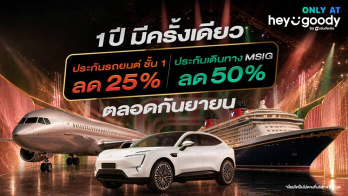 heygoody.com ฉลอง 3 ปี! จัดแคมเปญใหญ่ 1 ปีมีครั้งเดียว มอบส่วนลดประกันรถยนต์-ประกันเดินทาง ตลอดกันยายน 2569